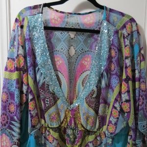 beautiful multi color shear blouse